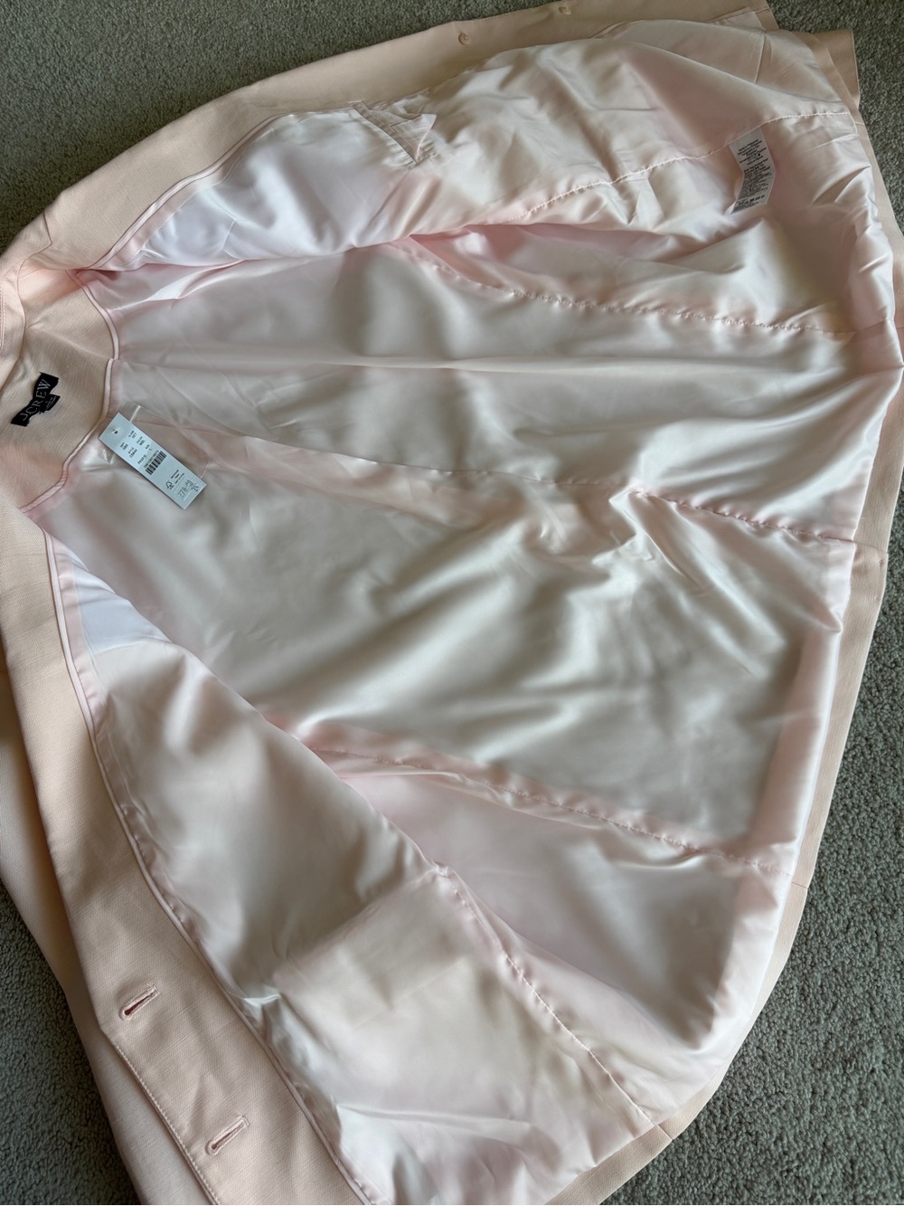 J.Crew Gamine Scallop-Trim Blazer Gramercy Linen Blend Pink Size L NWT - Picture 9 of 14